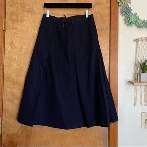 🍄 Wool Navy Blue Midi Skirt